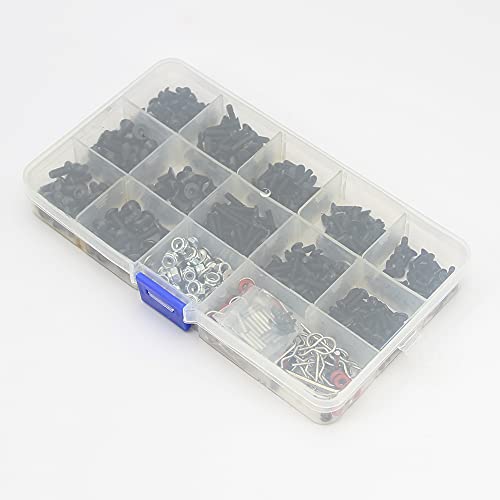 510pcs Universal RC Screw Kit Screws Assortment Set, Repair Tool M3 M4 Hex Screws RC Repair Tool Kit Hardware for 1:8 1:10 1:12 1:16 Scale RC Cars Trucks Crawler