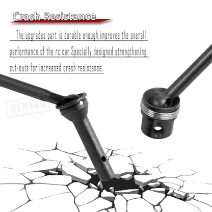Driveshaft Axles & Center Dogbone Upgrades Part for 1/8 Kraton 6s Blx,#45 Steel Front Rear Driveshaft CVD Axles,Black - color: Black for Parts