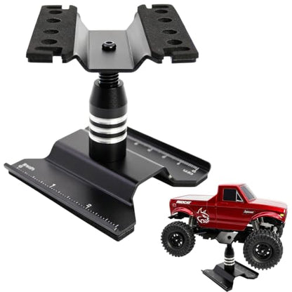 1/30 1/32 Aluminum RC Car Repair Stand Workstation 360° Rotating Tool (Black) | for Axial scx30 Redcat Ascent-32 Crawler Station Kit Display Setup Height Adjustable - color: Black