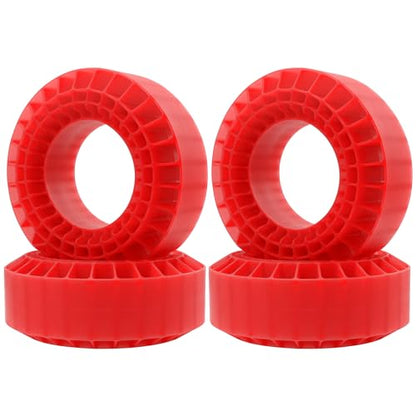 4Pcs Vgoohobby Silicone Rubber Insert Foam 1.9 Tire Inserts Foam Fit for 1.9 Crawler Tires Compatible with SCX10 TRX4 1/10 RC Crawler Car (Red) - color: Red