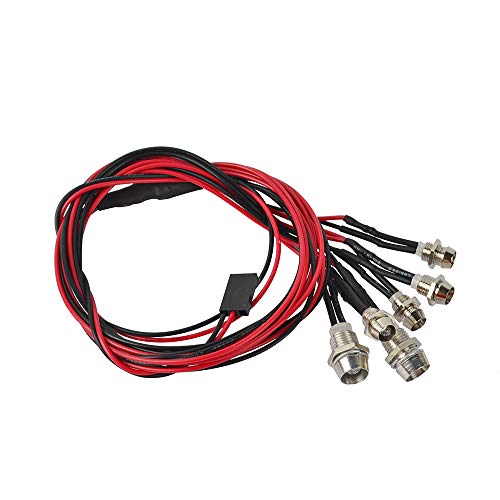 RC Car LED Light Kit, 6 LED Light Set Headlight Taillight for Tamiya D3 SCX10 D90 HSP Kyosho HPI 1/10 1/8 RC Model Car Truck Tank Lighting