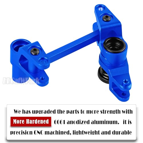 Aluminum Tie Rod & Servo Horn Upgrades Part for 1/10 WideMaxx/X-Maxx,RC Fixed Link Steering Servo Arm,RC Truck Mode #89086-4,#89076-4,Navy Blue - color: Navy Blue - (Tie Rod & Servo)