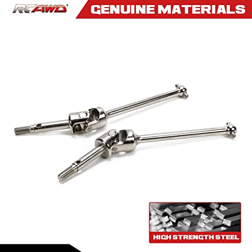 RCAWD Front Driveshaft Set for 1/8 Losi LMT Upgrades, U-Joint Universal Drive Shafts for 4X4 Solid Axle Monster Truck #LOS04021, #LOS04022, Parts for #LOS242048 Silver - color: Silver