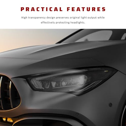 Car Light Tint Film, 12" × 48" Waterproof Headlight Vinyl Wrap Film Includes Squeegee & Cutter, Self-Adhesive Air-Release Wrap for Fog Lights, Taillights, and Headlights (Matte Black) - color: Matte Black