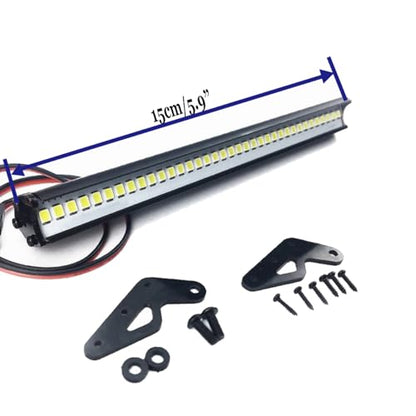 16LEDs RC Crawler Car LED Light Bar Roof Lamp Simulation Spotlight Kit 5-8.4V & Super Bright 36 LED Light Bar Metal Roof Lamp Lights