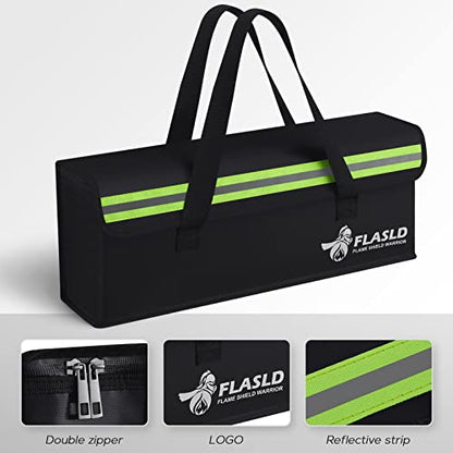 FLASLD 2-Pack Lipo Fireproof Bag Ebike Accessories Battery Charging Case Charge Explosionproof Bag Large Capacity Lipo Battery Storage Guard Safe Box (19.3 x 4.3 x 7in) - color: 19.3 x 4.3 x 7inch - 2 Pack