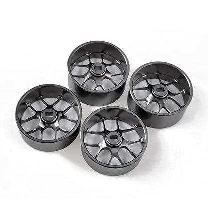4Pcs Metal 1/24 1/28 RC Car Drift Wheels, [2N+2W] 22mm 1/28 RC Car Drift Hubs for Mini-Z BBS Mini-Q HGD1 Mini-D DRZ Wltoys K969 K989 Rc Car Upgrade Parts (2.5 Degree, Titanium) - color: Titanium, size: 2.5 Degree