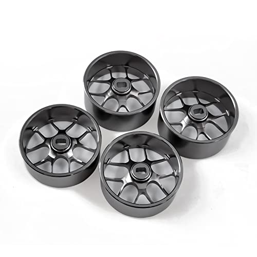 4Pcs Metal 1/24 1/28 RC Car Drift Wheels, [2N+2W] 22mm 1/28 RC Car Drift Hubs for Mini-Z BBS Mini-Q HGD1 Mini-D DRZ Wltoys K969 K989 Rc Car Upgrade Parts (1.5 Degree, Titanium) - color: Titanium, size: 1.5 Degree