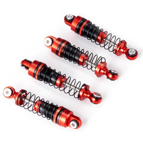 FCX18 LC80 42MM Threaded Shock Absorber Oil Damper RC Shocks Adjustable Long Travel Absorber Oil Threaded Damper for 1/18 RC Crawler FMS FCX18 LC80 Upgrade Parts (Red) - color: Red