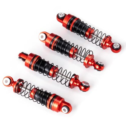 FCX18 LC80 42MM Threaded Shock Absorber Oil Damper RC Shocks Adjustable Long Travel Absorber Oil Threaded Damper for 1/18 RC Crawler FMS FCX18 LC80 Upgrade Parts (Red) - color: Red