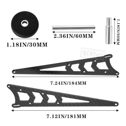 Carbon Fiber Tail Wheel Head up Wheel Upgrade Parts for 1/10 Bandit 2WD(VXL)/Rustler 2WD(VXL)/Slash 2WD(VXL),Carbon Fiber Adjustable Wheelie Bar Hop Ups