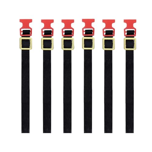 6Pcs Roof Rack Luggage Rope RC Crawler Accessories Roof Rack Strap 1:18 1:10 Scale, Red - color: Red
