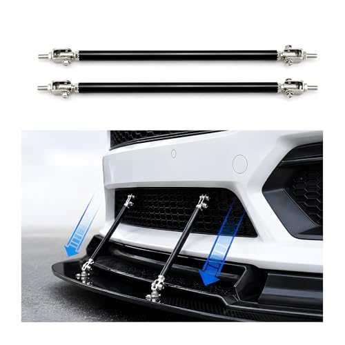 2 PCS Adjustable Splitter Strut Rods, Car Front Bumper Lip Strut Bars Support Rods, Universal Automotive Splitter Diffuser Struts Tie Exterior Accessories for Most Vehicles (Black) - color: Black