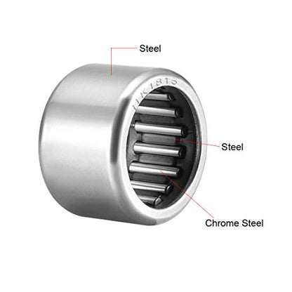 uxcell HK1816 Needle Roller Bearings, 18mm Bore 24mm OD 16mm Width, 14000rpm Max Rotational Speed 10pcs - size: 18x24x16mm