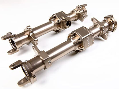 GTBRacing Metal Front Rear Axle Housing Set Fit Kyosho Mad Force Kruiser FO-XX Mad Crusher New USA-1 Upgrade Part (Titanium) | Aluminum Kyosho Mad Crusher Foxx USA-1 Axle - color: Titanium