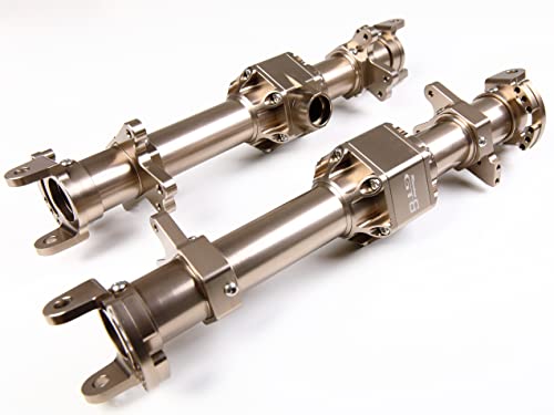 GTBRacing Metal Front Rear Axle Housing Set Fit Kyosho Mad Force Kruiser FO-XX Mad Crusher New USA-1 Upgrade Part (Titanium) | Aluminum Kyosho Mad Crusher Foxx USA-1 Axle - color: Titanium