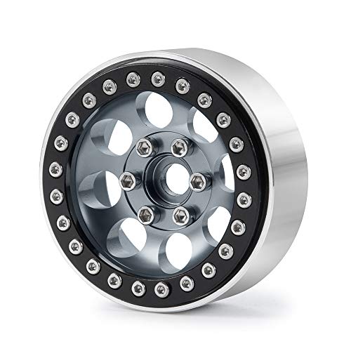 RCLIONS 4PCS Aluminum 1.9" Beadlock Wheel Rim for 1/10th Axial SCX10 TRX4 | Upgrade for SCX10-II,III,Redcat Gen7,Gen8,RC Crawler Car Parts