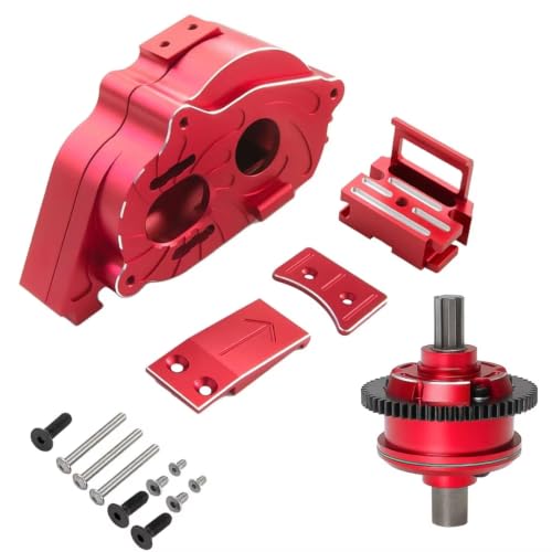Center Gearbox 57T Diff Metal Upgrades for Mojave 4S for BLX 1/10 | RC Car Upgrades Modify Repair Parts with metal gearbox and 57T diff smooth torque split heat control(Red 3) - color: Red 3