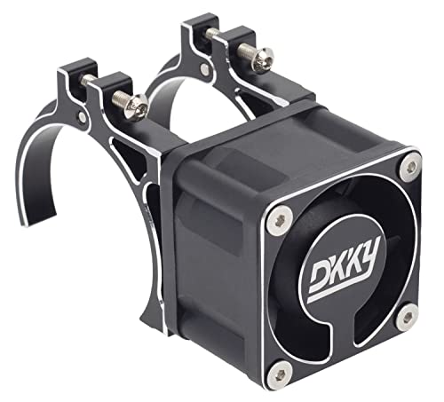 DKKY RC Cooling Fan Heatsink 40-43mm Adjustable 21000 RPM for 1/10 1/8 1/5 RC Brushed Brushless Motor 4274 4068 4268 and ARRMA Axial, Black - color: Black