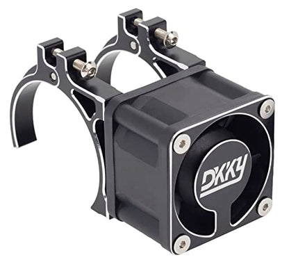 DKKY RC Cooling Fan Heatsink 40-43mm Adjustable 21000 RPM for 1/10 1/8 1/5 RC Brushed Brushless Motor 4274 4068 4268 and ARRMA Axial, Black - color: Black
