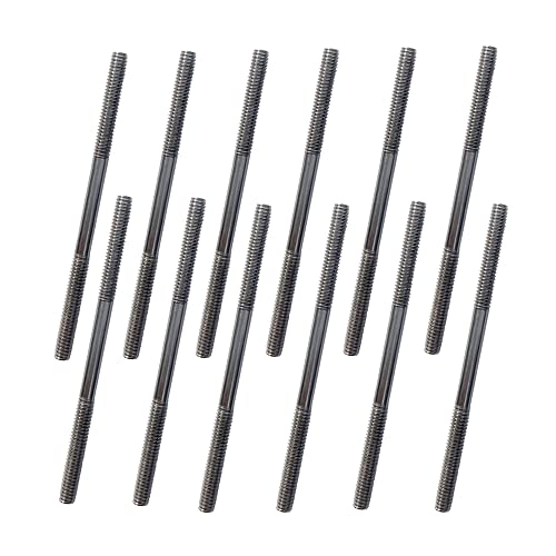 12Pcs M3 1.78" Pushrod Connector 304 Stainless Steel Rod Linkage for RC Model Airplane Helicopter Boat Car DIY Parts - size: M3x1.78"