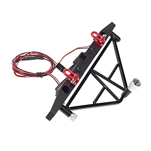 Aluminium Alloy Anti-Collision Front/Rear Bumper Protective Bar with LED Lights Compatible with Axial SCX10 90046 TRX-4 SCX10 iii AX103007 1/10 RC Crawler Car Upgrade Parts (Rear Bumper) - style: Rear Bumper