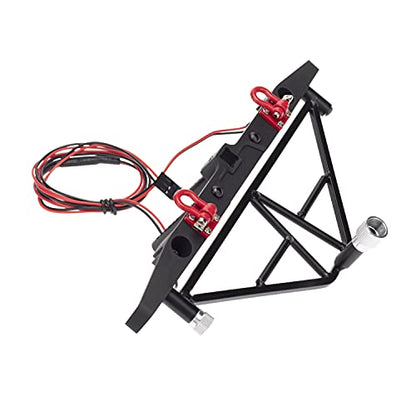 Aluminium Alloy Anti-Collision Front/Rear Bumper Protective Bar with LED Lights Compatible with Axial SCX10 90046 TRX-4 SCX10 iii AX103007 1/10 RC Crawler Car Upgrade Parts (Rear Bumper) - style: Rear Bumper