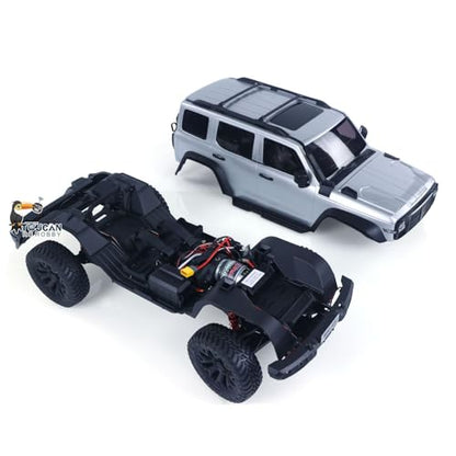 TOUCAN RC HOBBY Plastic 1/8 Tank300 Competitive Edition Remote Control Rock Crawler RC Off Road Car 80A ESC 775 Brushed Motor for Adult - color: Silver