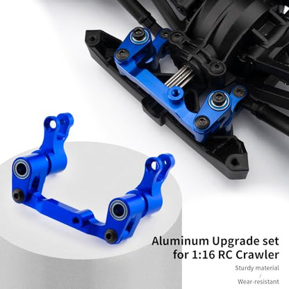 Blue Front Steering Assembly for Tra-xxas 1/16 Mini Maxx Slash XRT | 4WD RTR Brushless Monster Truck RC Car Upgrades Parts Aluminum Bellcrank - color: Blue