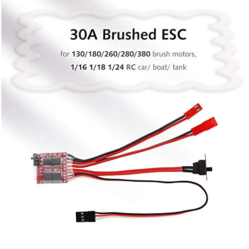 GoolRC 2PCS 30A ESC Brushed Electric Speed Controller Forward Reverse Brake Dual Way ESC for 130 180 260 Motor 1/16 1/18 1/24 Car Boat Tank