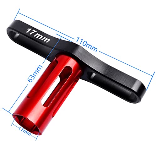 17mm Wheel Nuts 17mm Wheel Wrench Tool for Traxxas Maxx WideMaxx E Revo 2.0 Summit T-Maxx RC Monster Truck Wheels Tires (w/Blue Nut) - color: W/Blue Nut