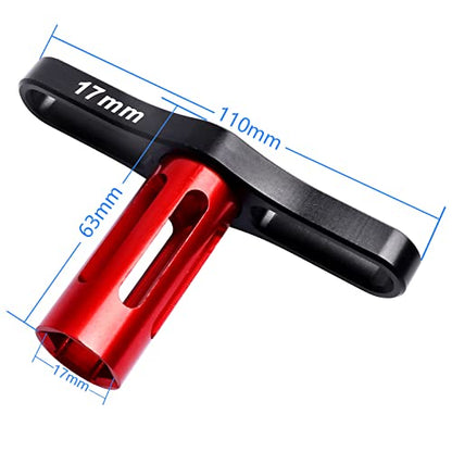 17mm Wheel Nuts 17mm Wheel Wrench Tool for Traxxas Maxx WideMaxx E Revo 2.0 Summit T-Maxx RC Monster Truck Wheels Tires (w/Blue Nut) - color: W/Blue Nut
