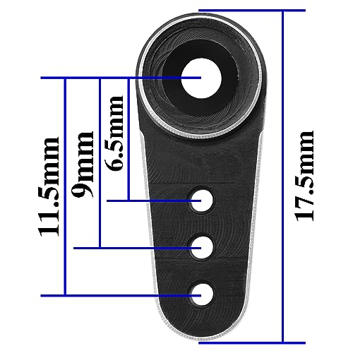 3Pack Aluminum 15T Servo Arm RC Mini Servo Horns Compatible with Emax ES08MA Servo Fit for Axial SCX24 1/24 RC Crawler (Black) - color: Black