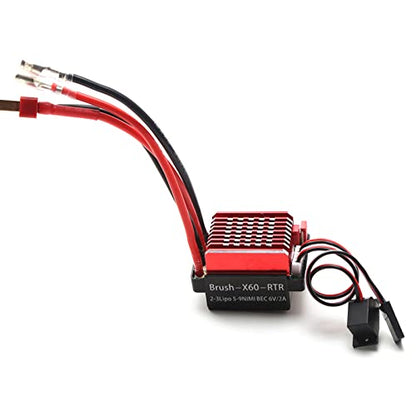 GoolRC 60A Brushed ESC Electronic Speed Controller T Plug 6V 2A BEC Replacement for 1/10 Traxxas TRX4 TRX6 D90 HSP Redcat 4WD RC Car