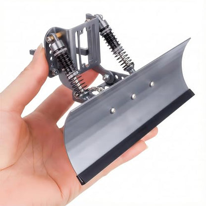 RC Snow Plow for TRX4M & SCX24, Adjustable Aluminum 1/18 1/24 RC Crawler Plow, Servo Operated Snow & Sand Shovel Upgrade, CNC Metal RC Plow Truck Accessory (Grey) - color: Grey
