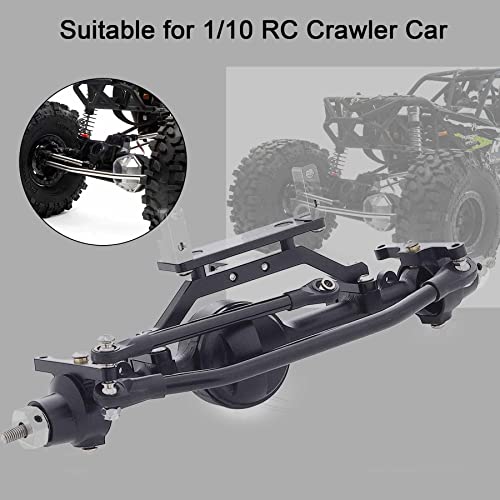 CNC Aluminum Alloy Complete Front Axle for 1/10 RC Crawler RC4WD Ge-Lande II TF2 D110 Yo-ta II Axles (Black) - color: Front Axle