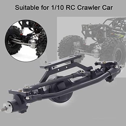 CNC Aluminum Alloy Complete Front Axle for 1/10 RC Crawler RC4WD Ge-Lande II TF2 D110 Yo-ta II Axles (Black) - color: Front Axle