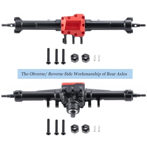 MORLORDY RC Complete Axles Set - Standard Extended Front Rear Axles Set with Steering/Steering Knuckles/Axles Gear and Cover/CVD Shaft for 1/18 TRX4M RC Car,Extended - color: Extended Axles Set