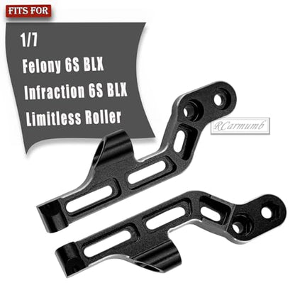 RC Rear Wing Body Mount Support Frame Set Upgrades Part for 1/7 Felony Infraction Limitless 6S BLX On-Road Muscle RC Car,Aluminum 2PCS Body Mount Support,Replace #ARA320516,Black - color: Black-rear Wing