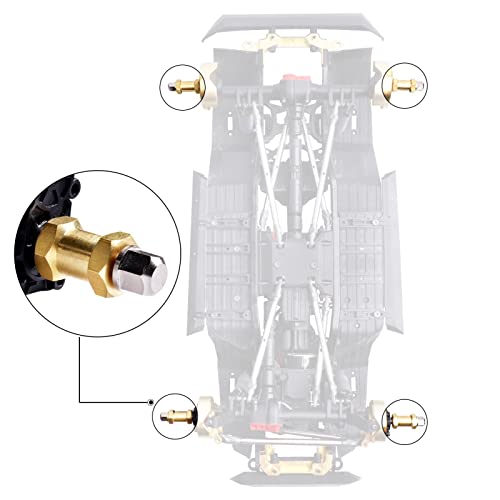 4pcs 12mm Brass Wheel Hex Hub Offset Extension Hex Drive Adapter Combiner Coupler Conversion for 1/10 RC Crawler Axial SCX10 CC01 Jeep Wrangler D90 Wraith (18mm) - size: 18mm