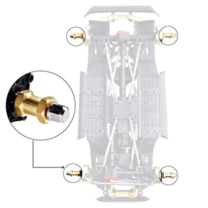 4pcs 12mm Brass Wheel Hex Hub Offset Extension Hex Drive Adapter Combiner Coupler Conversion for 1/10 RC Crawler Axial SCX10 CC01 Jeep Wrangler D90 Wraith (18mm) - size: 18mm