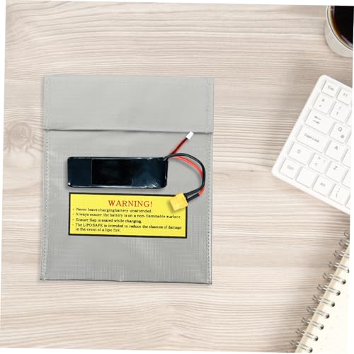 Sewroro Lipo Battery Fireproof Bag Rc Battery Safety Charge Pouch Fire-Resistant Storage Sack for Charging and Storing Lipo Packs Protects Workshop Home and Family 9.05X7.08In