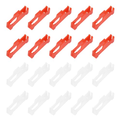 MECCANIXITY 40 Pcs Servo Extension Cable Clips Lock, Servo Cable Safety Connector Lead Wire Buckle Lock for RC Car Plane Boat DIY Y Adapter Cable, White/Red - color: White/Red