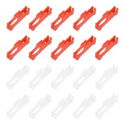 MECCANIXITY 40 Pcs Servo Extension Cable Clips Lock, Servo Cable Safety Connector Lead Wire Buckle Lock for RC Car Plane Boat DIY Y Adapter Cable, White/Red - color: White/Red
