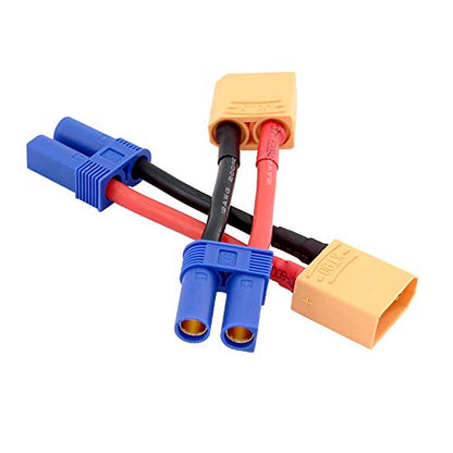 3pcs Female EC5 to XT90 / XT-90 Male Connector Adapter Cable with 12awg 5cm(BDHI-68)