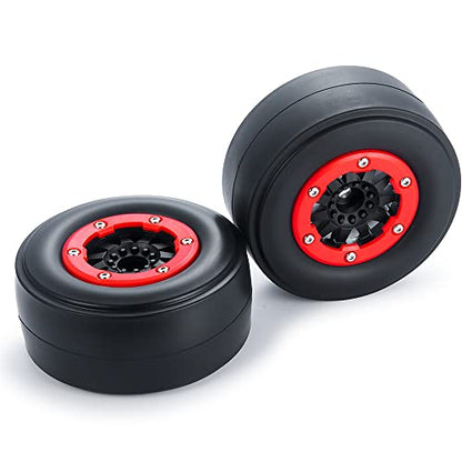 2Pcs Rear 2.2/3.0" Drag Racing Wheel Tires | For 1:10 22S No-prep Drag Racing, RC Car Short Course Slash