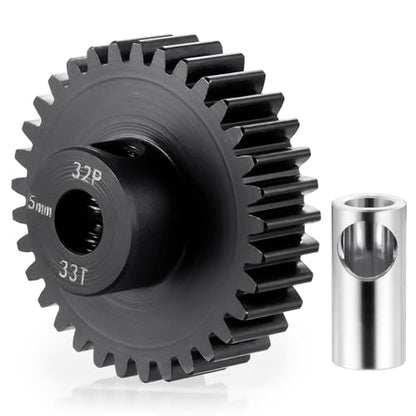 Steel 32P 5mm Pinion Gear 33T Motor Gears for 1/10 1/8 RC Car Parts - size: 33T