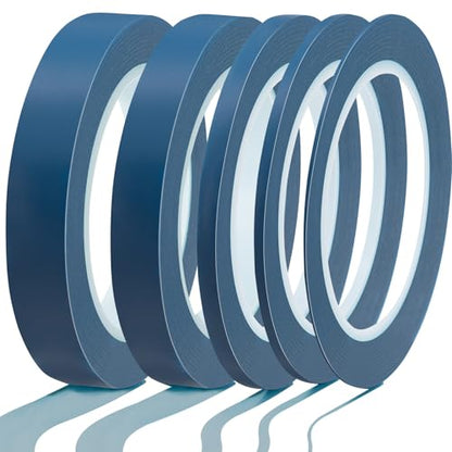 Xuniea 5 Rolls Fine Line Vinyl Tape, 1/16, 1/8, 1/4, 1/2, 3/4 Inch, Navy | Masking Tape Automotive Car Auto Paint for Curves, High Temperature Vinyl Low Tack - color: Navy, size: 1/16, 1/8,1/4, 1/2, 3/4 Inch