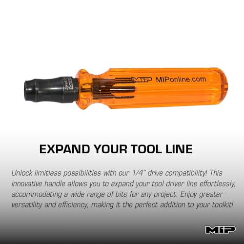 MIP RC Hex Bit Tool Kit Bundle – Includes 1.3mm, 1.5mm, 2.0mm, 2.5mm, 3.0mm Hex Bits & Quick Change Handle – Precision Drill Driver Tools for RC Car Repairs – Made in USA