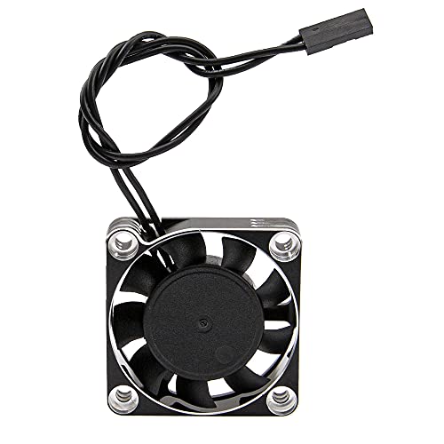 ShareGoo Alloy Brushless Motor ESC Cooling Fan Heatsink 18000RPM 40x40mm JST Plug for 1/8 1/10 1/12 RC Car 540 550 Brushless Motor,4010 (Black-Silver) - color: Black-Silver